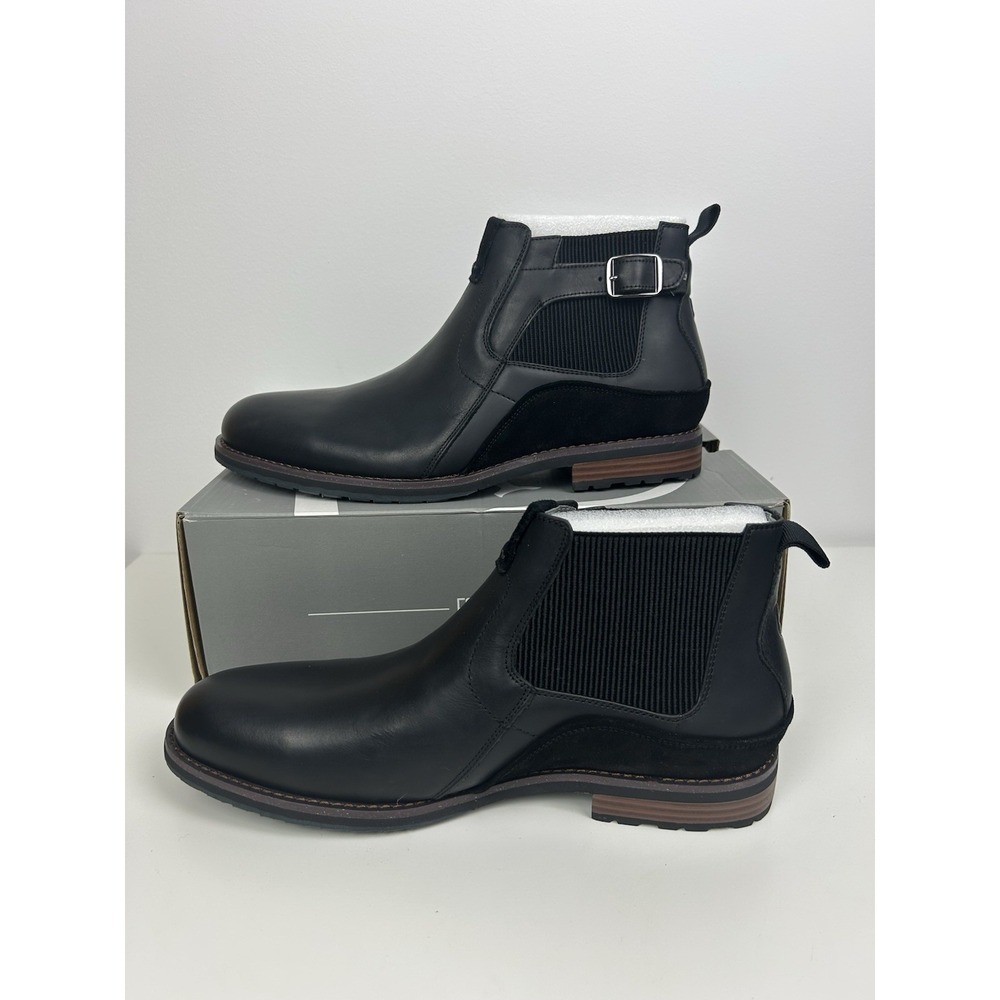 Stacy Adams Men's Oskar Plain Toe Chelsea Boot Black Leather 25554 Size 10 M